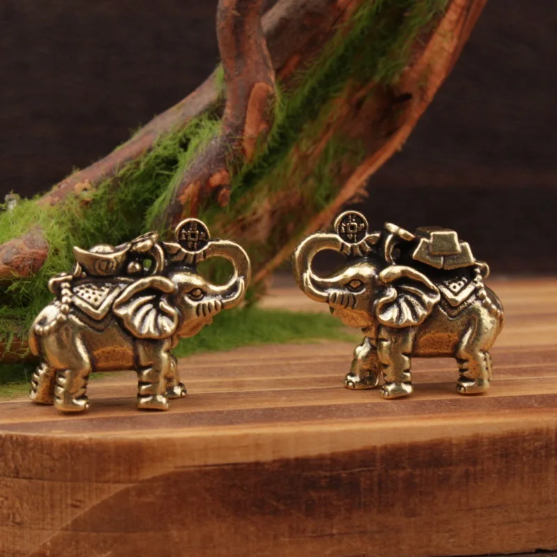 1/2Pcs ingot gold brick lucky elephant ornament Chinese auspicious Nacai blessing home living room office crafts