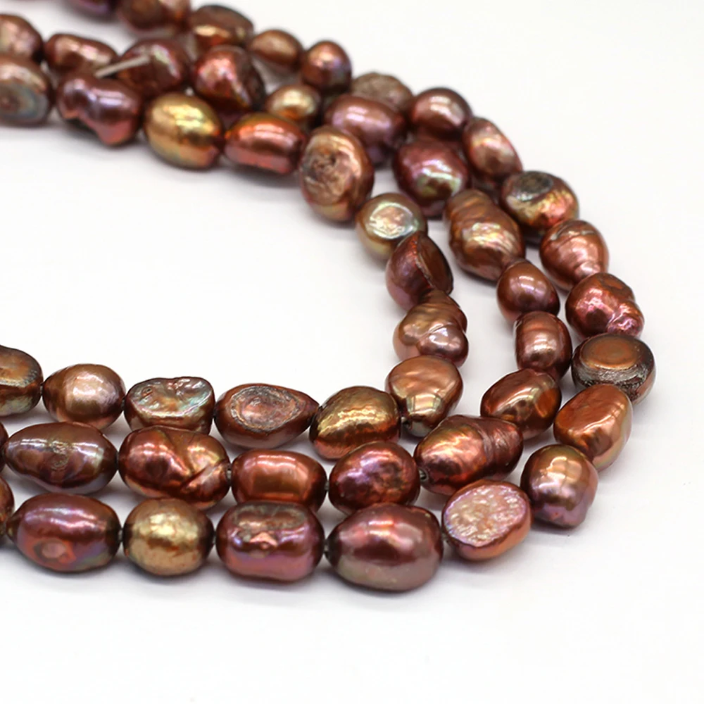 7-8mm Irregular Shape Natural Freshwater Pearl Beads Dyed Coffee Colored Pearls Beads for Jewelry Making DIY Necklace Bracelet