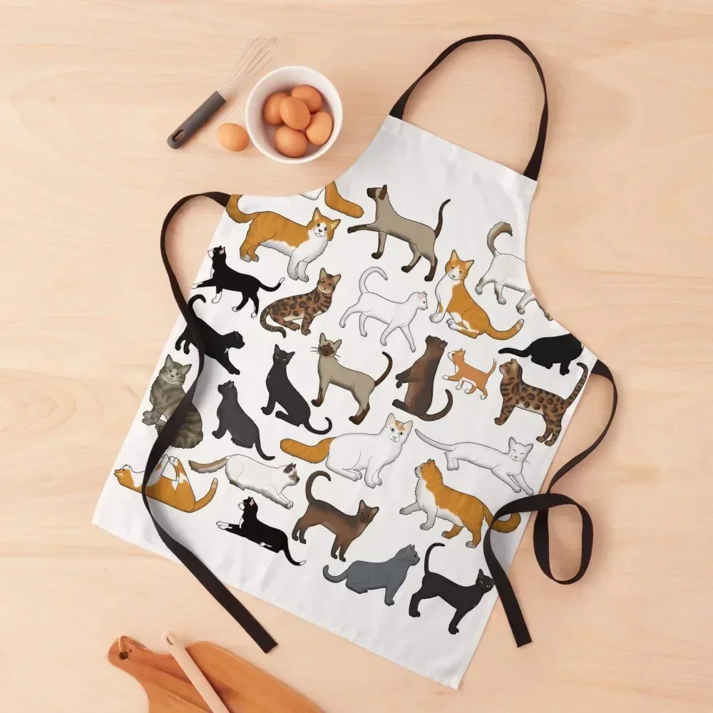 

cats Apron Waterproof Kitchen Woman Dress Apron