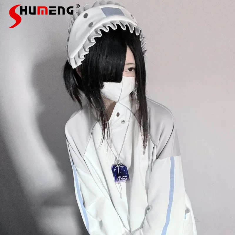 

New Japanese Lolita Style Y2k Sweet Cute Hairband Fashion Design Aqua System Angel Realm Band-Aid Headwear Apparel Accessories