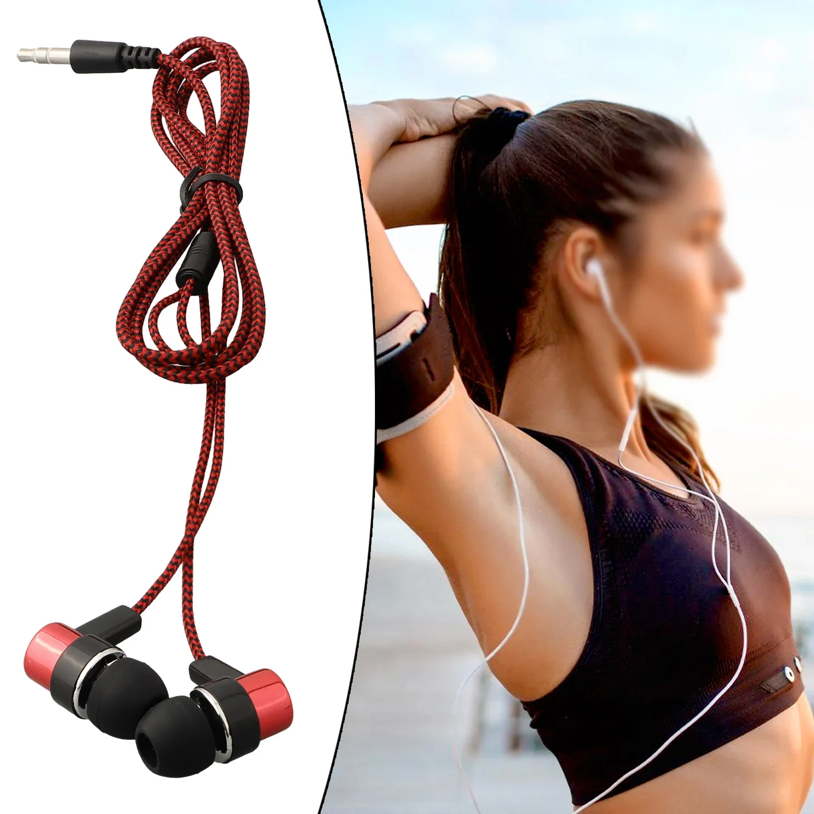 

Premium In Ear Headphones Bass Stereo Sound Noise Isolating Design Compatible with Mobile Devices Includes 3 5mm Audio Jack