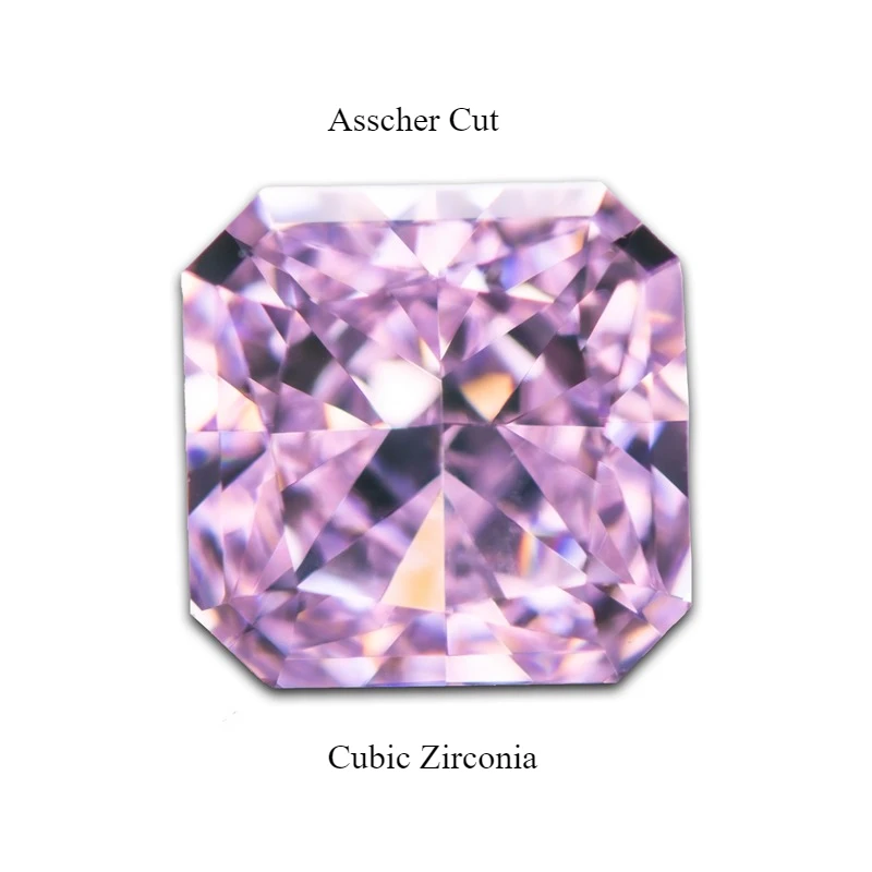 

Цирконий Asscher Cut Светло-розовый цвет Драгоценные камни Синтетическая квадратная огранка Угол Свободные камни CZ Ювелирный материал