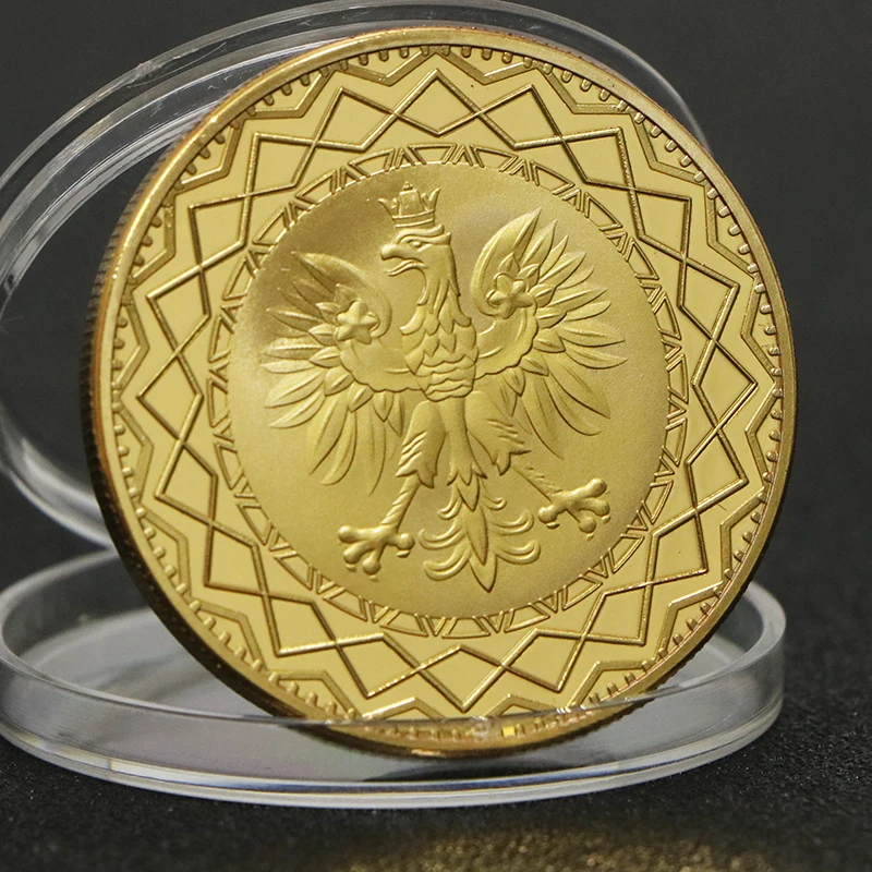 2023 New Poland Commemorative Gold Coin Polish Eagle Gold Plated Coin Collectible Souvenir Gifts