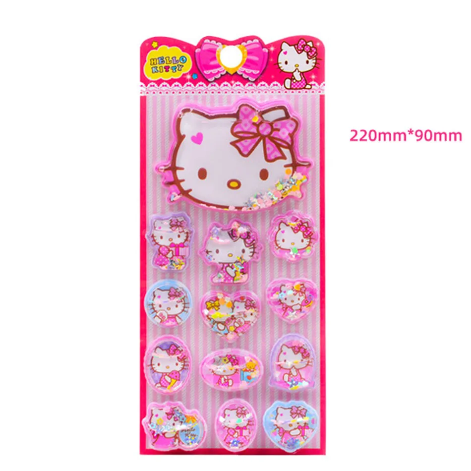 ثلاجة وامضة ثلاثية الأبعاد ثلاثية الأبعاد جديدة من سانريو، حافظة كمبيوتر محمول/هاتف مرحبا كيتي وملصقات للأطفال