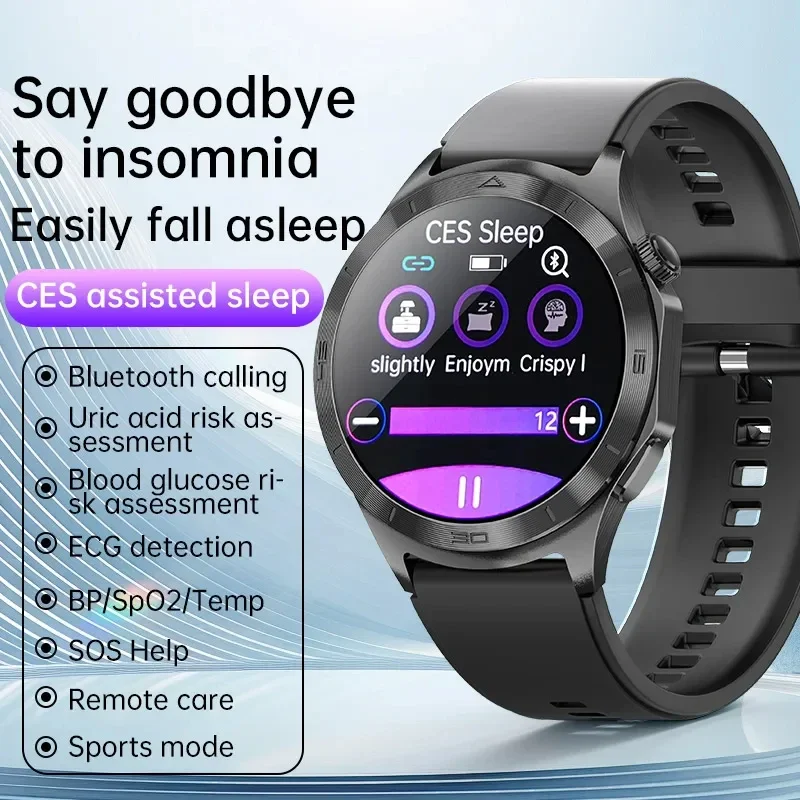 

JT600 Sleep Smart Watch CES Phsical Therapy Sleep Aid Massage ECG Health Monitor Sports 1.43" IP67 Bt Call Reloj Smartwatch