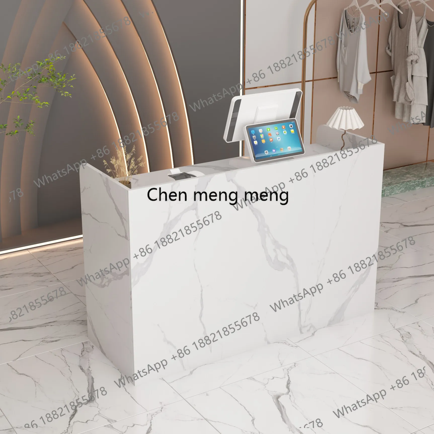 

Modern Reception Desk Elegant Office Curved Luxury Reception Desk With Drawers Sales Shop Cash Comptoir Caisse Corner Furniture