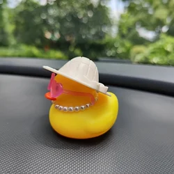 1PC Cute Yellow Duck with Pink Glasses Bicycle Decoration, Car Decoration, Novice Driver Gift, Festival Gift