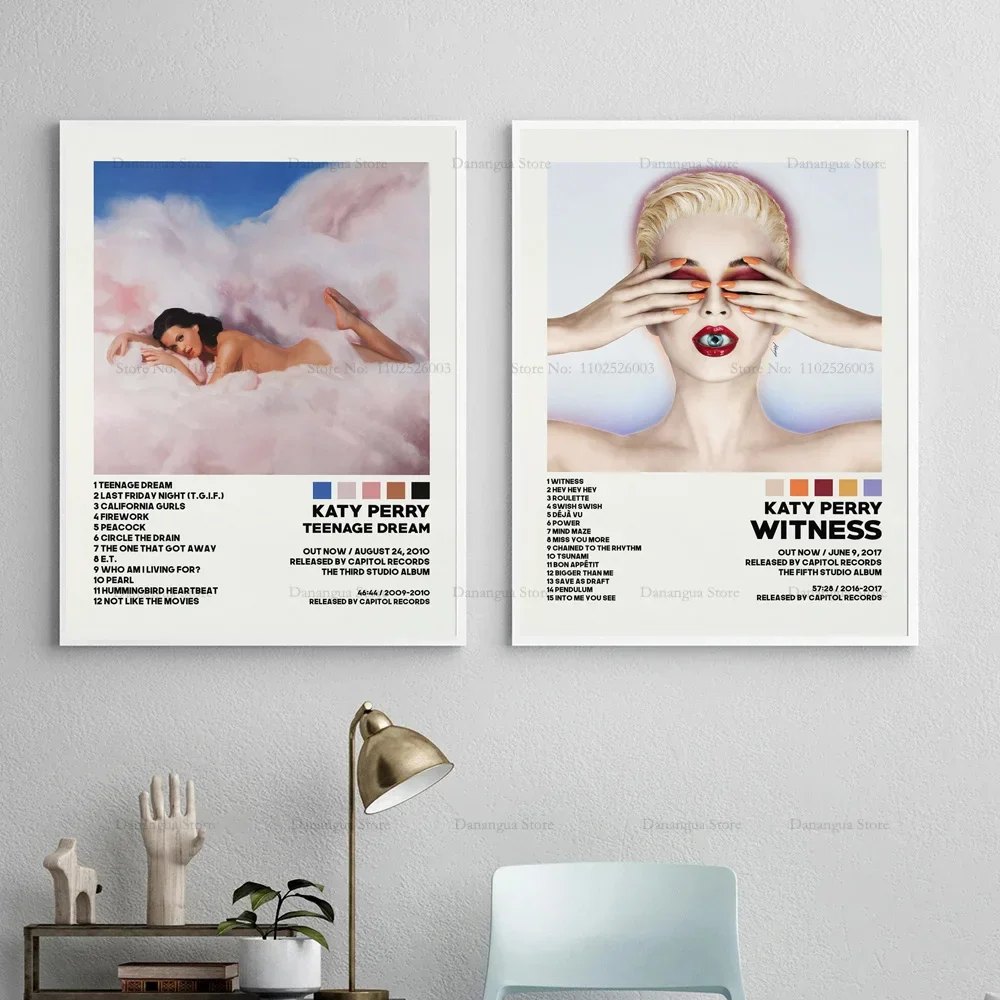 Katys Art Perrys Teenage Dream Pop Music Album Cover Poster Prints Wall Art Painting Picture Photo Gift Living Room Home Decor