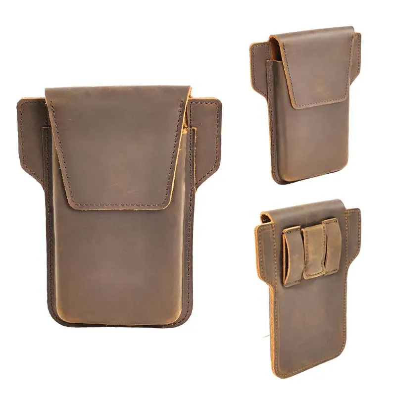 1pcMen's Personalized Mobile Phone Bag, Zero Wallet, Outdoor Universal Horizontal Style with Leather Wallet, Two Way to Wear