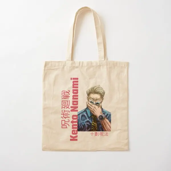 Kento Nanami Jujutsu Kaisen Cotton Canvas Bag Designer Handbag Foldable Ladies Shopper Printed Grocery Women Reusable Unisex