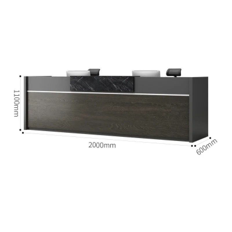

QTZ38 Factory Direct Price Wood Veneer Marble Office Furniture Office Reception Table Hotel Office Modern Reception Counter