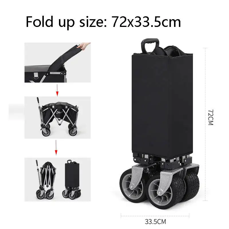 New Collapsible Aluminum Wagon Truck Baby Outdoor Camping Foldable Wagon Truck Trolley With Canopy