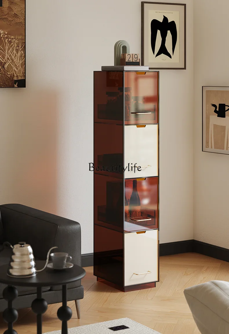 09 خزانة ذات حافة ضيقة ورف كتب ومنظم عرض رف تخزين قائم على الأرض #2