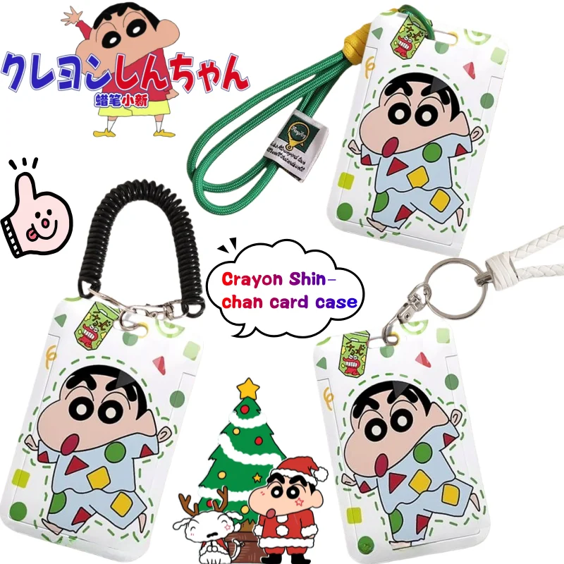 Crayon Shin-chan Card Set Creative High-value Animation Cartoon diy Printing Student Bus Card ID Push-pull Protective Set Gift