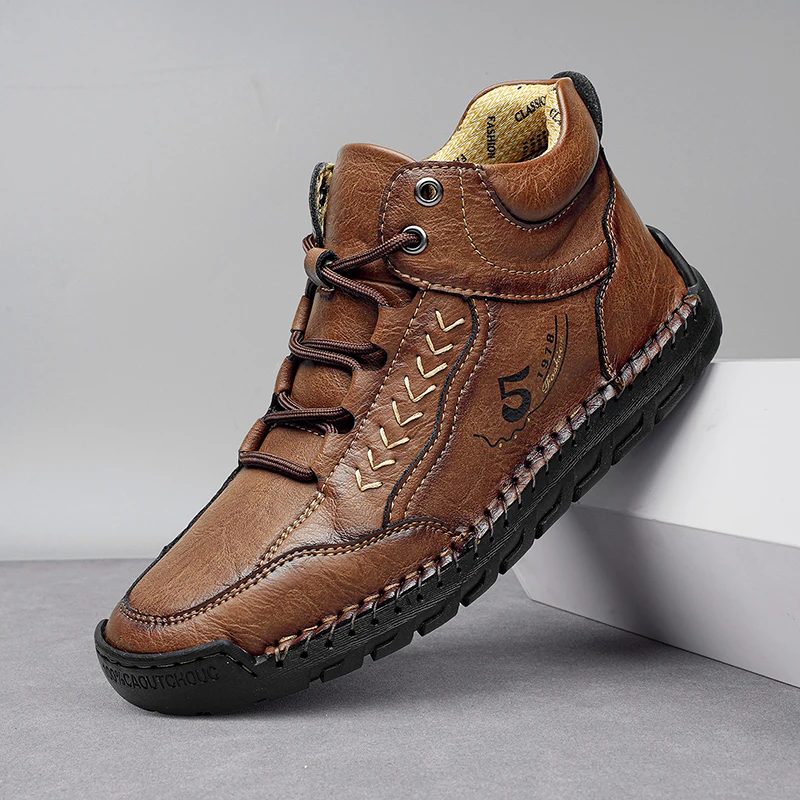 

Autumn Handmade Leather Men Boots Outdoor Design Sneakers Man Breathable Casual Leather Shoes Men Ankle Boots Botas Para Hombre