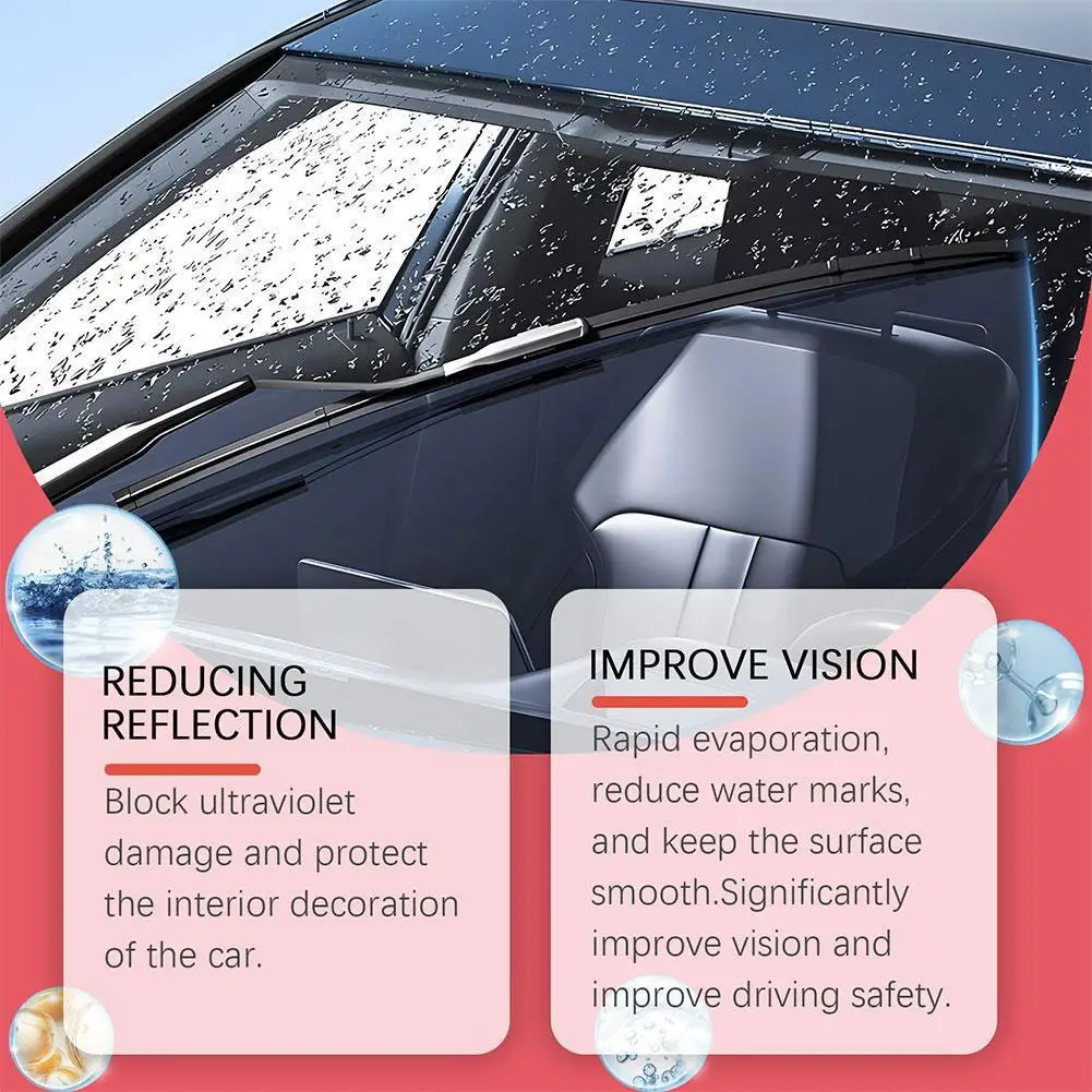 Car Windshield Cleaning Brush Glass Oil Film Remover Front Dashboard Side Window Rearview Mirror Cleaning Agent Water Repellent