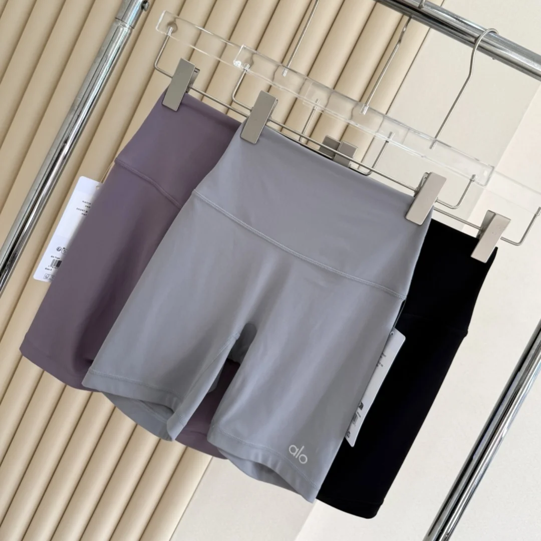 Damskie spodnie do jogi z wysokim stanem, fitness, pilates, czteroczęściowe spodnie rowerowe, efekt nagiej skóry, cienki model, letnie ćwiczenia