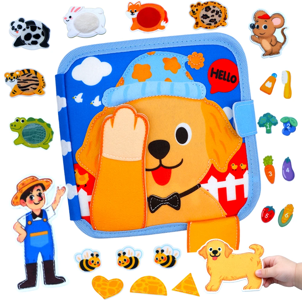 

Toddlers Busy Board Life Skills Educational Learning Sensory Felt Quiet Activity Books for Baby Travel Montessori Toys Boy Girl