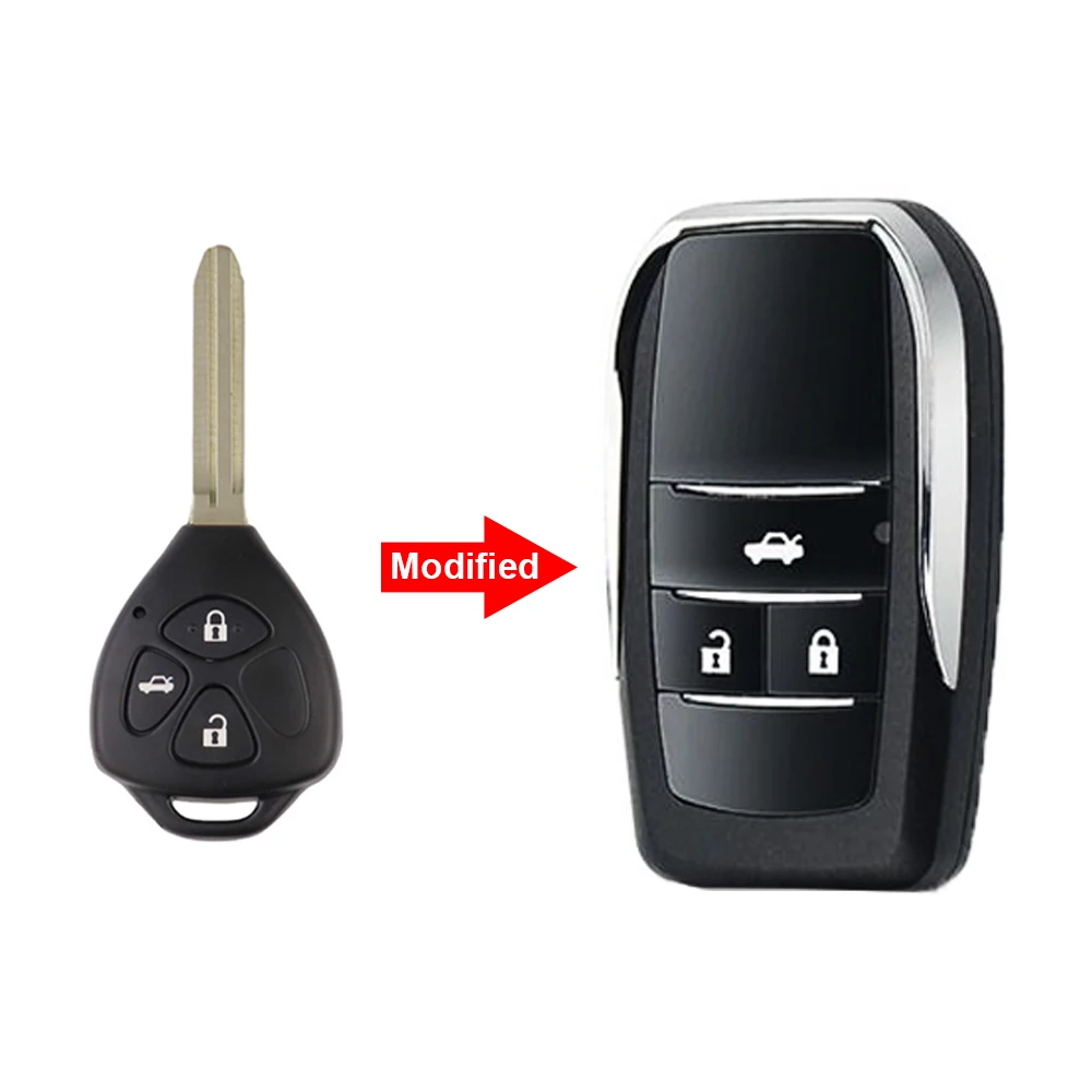 For Toyota Camry Corolla RAV4 Wish Hiac Hilux Fortuner Reiz Crown Avalon Venza Matrix Yaris 4Runner Remote Car Key Shell No logo