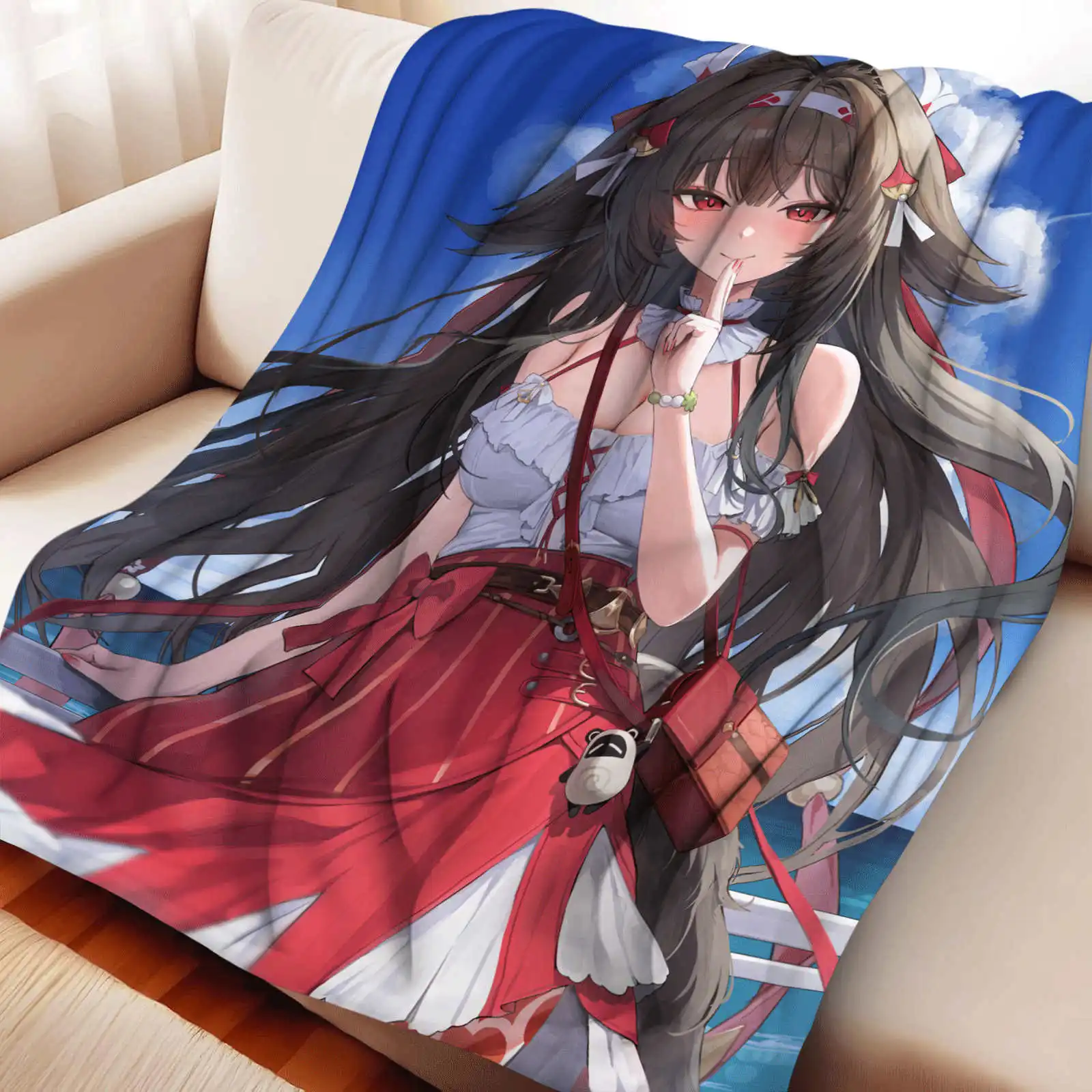 Zenless Zone Zero Leaf Flash Flannel Blanket Soft Warm Blanket for Bedroom Living Room Bed Travel Picnic Gift
