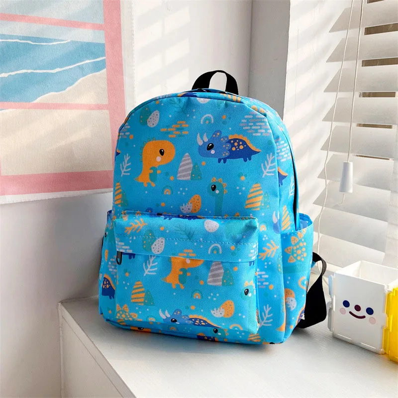 2024 nuovo bambino carino zaino scuola materna ragazzi cartone animato dinosauro borsa arcobaleno nuvole zaino ragazze spalle borsa 4 colori