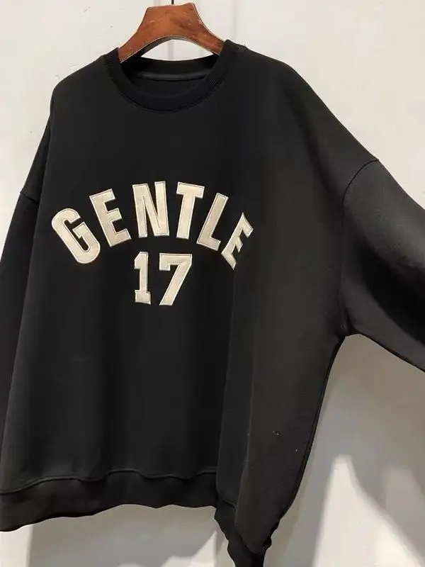 플러스 사이즈 300 푸 자수 레터 후드티 여성용 패셔너블 레이지 슬리브 탑 한국 버전 라운드 넥 롱 슬리브 스웨트...