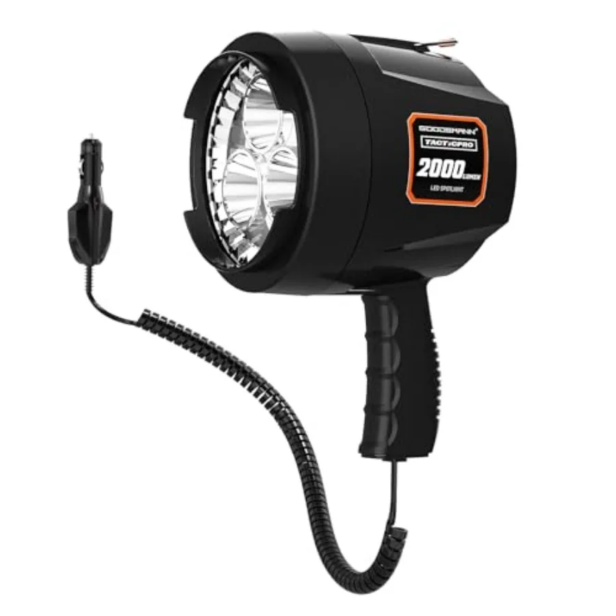 

Spotlight 12 Volt Spotlight Led up to 2000 Lumen Boat Handheld Spotlight Corded 12V DC Spot Light Marine Handheld Spotlight Led