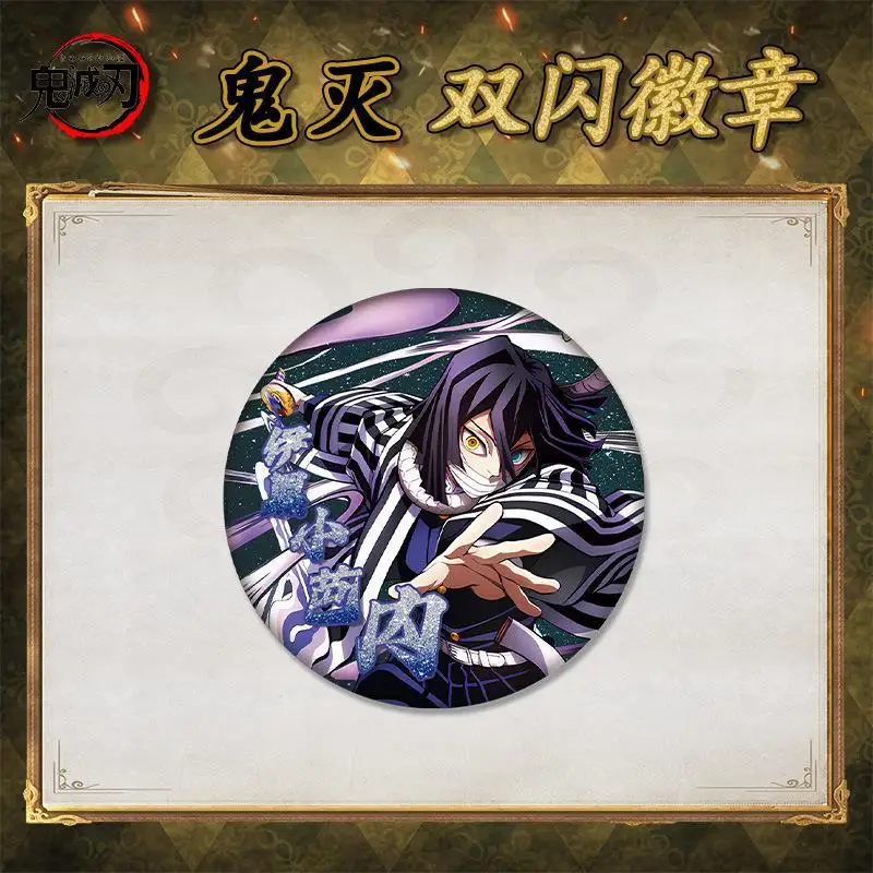 شيطان القاتل الليزر أنيمي بروش دبوس Rengoku Kyoujurou Kanroji Mitsuri شارة الرسوم المتحركة الطرفية تأثيري الدعائم مجوهرات هدية لعبة