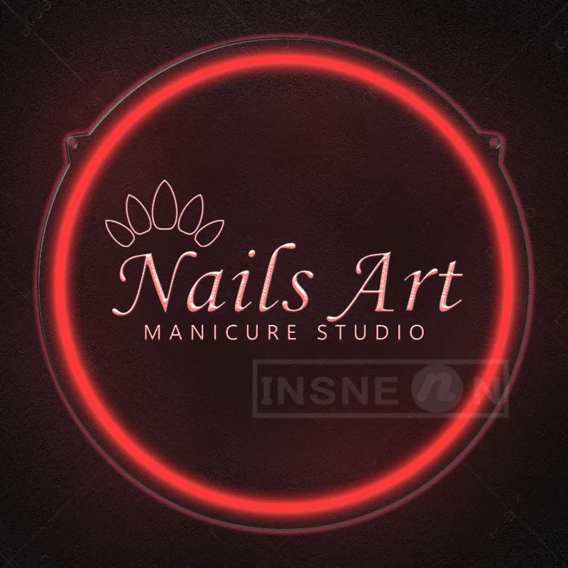 Customizable USB-Powered Nail Art Neon Sign Switch Control Battery-Free Multipurpose Decor for Gifts Salons Stores Clubs Design