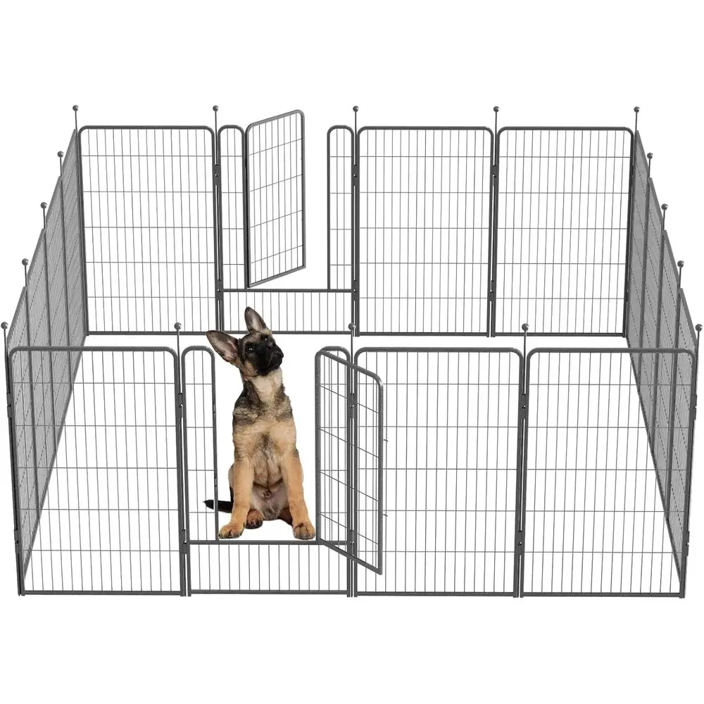

Heavy-Duty Portable Dog Playpen, 45 Inch Tall, Outdoor Indoor Use, Anti-Rust, Suitable for Large, Medium, Small Dogs (16 Panels)