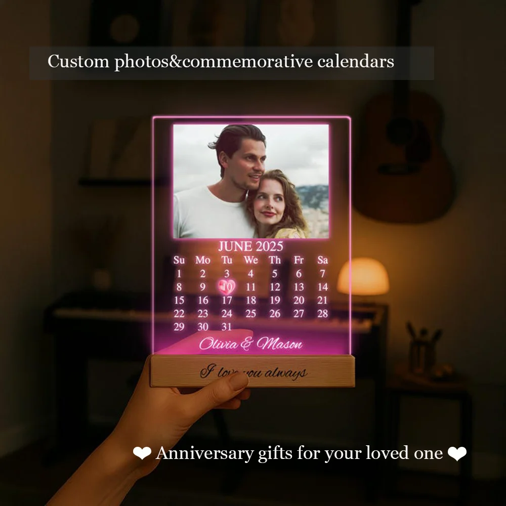 

Personalised Acrylic Photo Night Light LED Lamp for Dad Birthday Custom Photo Plaque Anniversary Gift Personalized Photo Light