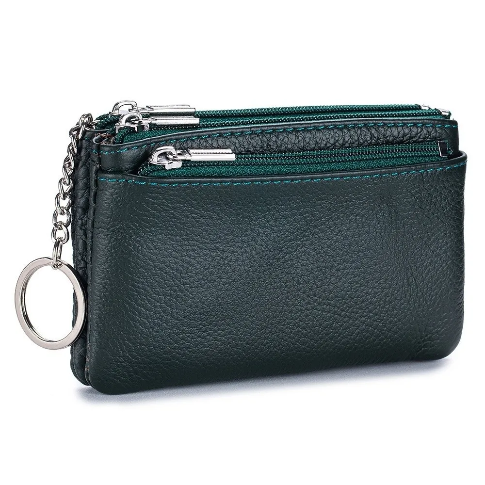 Modische, weiche Damen-Geldbörsen aus echtem Leder, große Kapazität, Geldbörsen mit Reißverschluss, Münzfächern und Schlüsselanhänger, Aufbewahrungstasche, Geldtasche, Geschenk. – Detail 3
