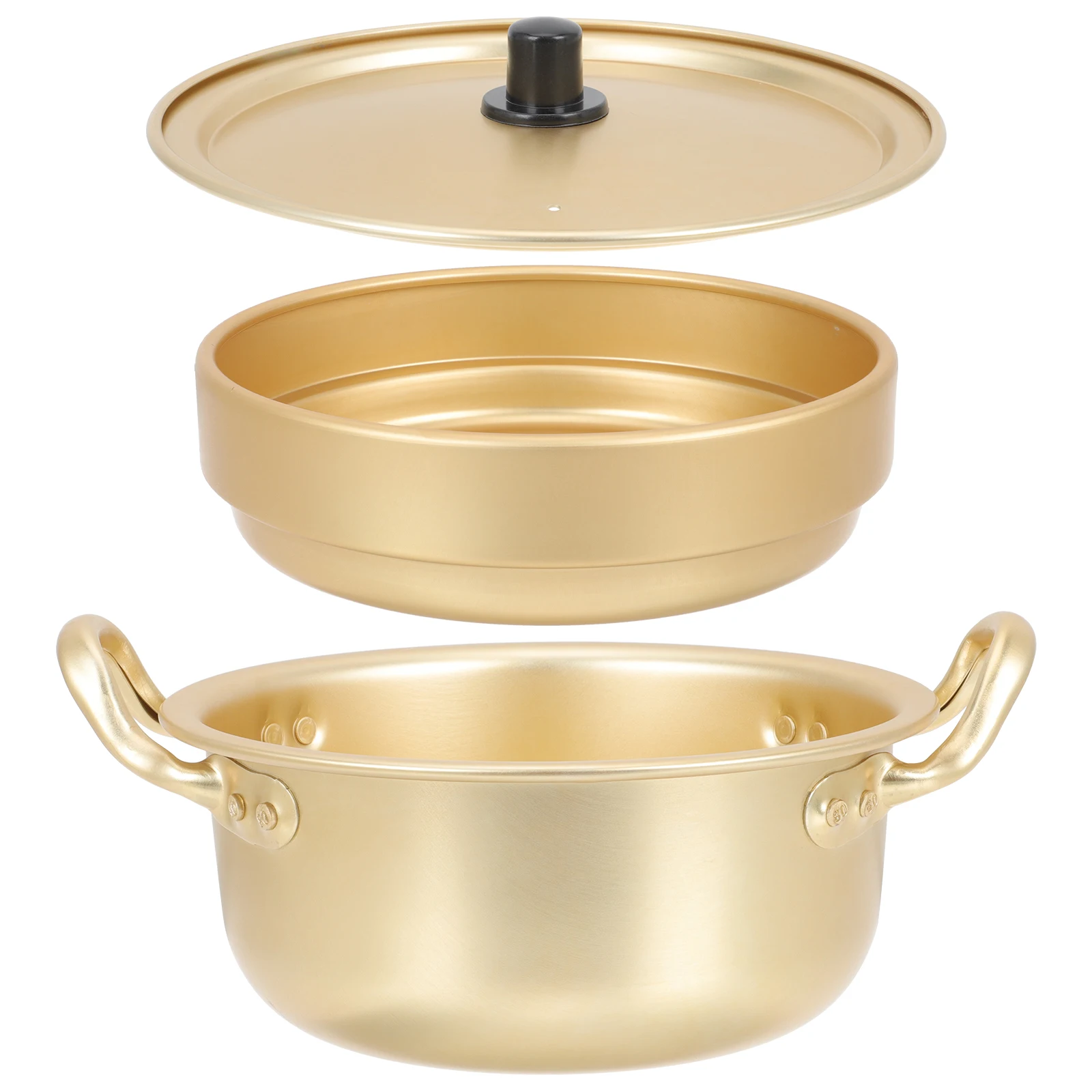 

Korean Ramen Pot Aluminum Noodle Golden Stew Cooking Smooth Nonstick Easy Clean Portable Kitchen Stock Cookware