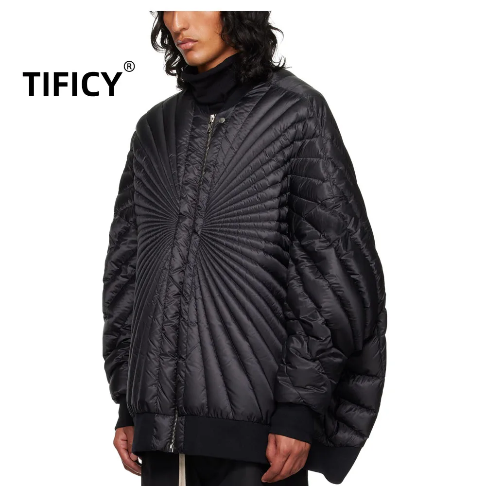 

High Street Dark RO Style Гусиный пуховик Мужская зимняя теплая теплая куртка с бейсбольным воротником на плечах