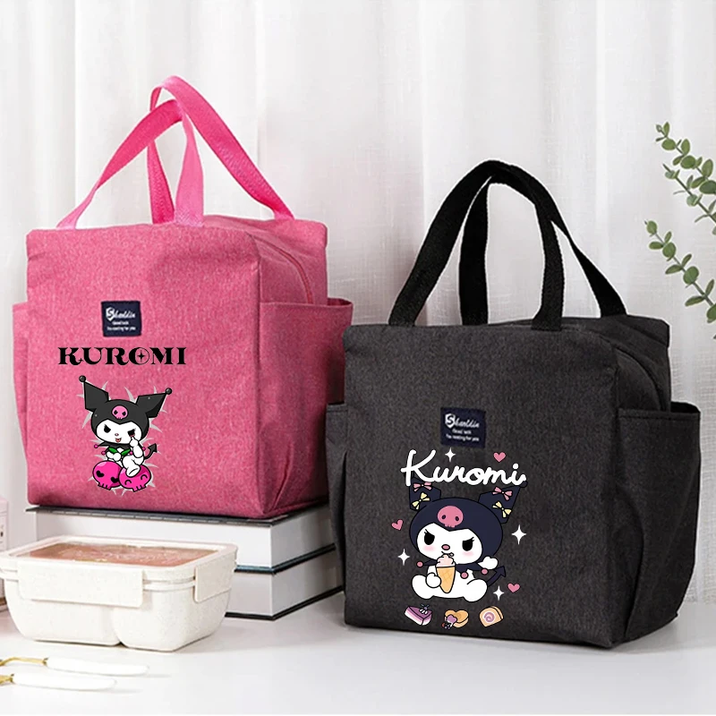 Kuromi Lunch Bags Anime Sanrio Picnic Bag Cartoon Insulated pasto Storage Pack Kawaii Lunch box per bambini imballato pranzo regalo nuovo