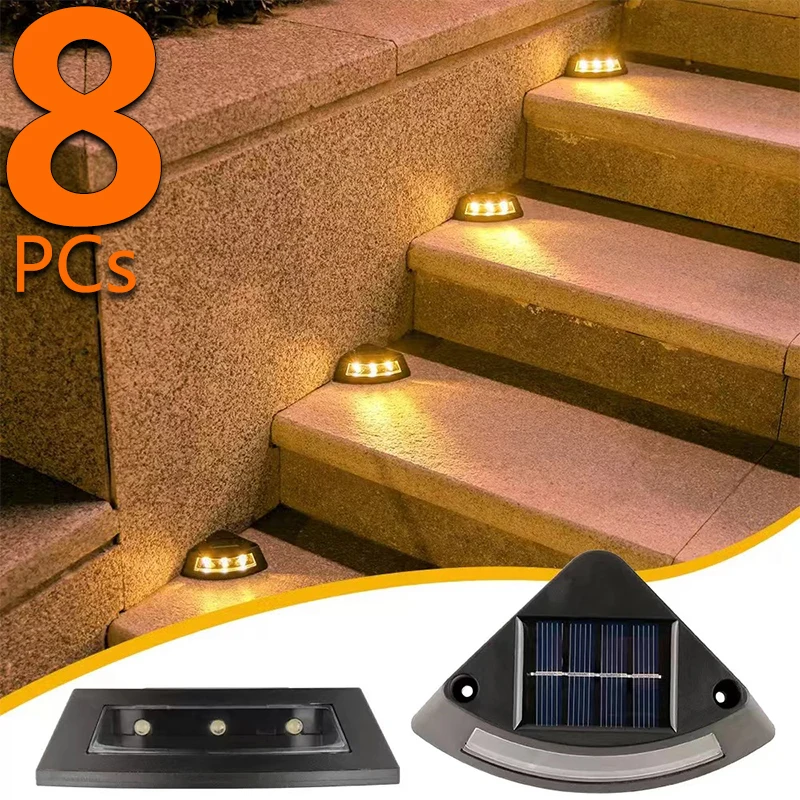

Solar Step Lights for Outside, Stair Light Waterproof IP65, Outdoor for Yard, Porch, Front Door, Patio, Deck