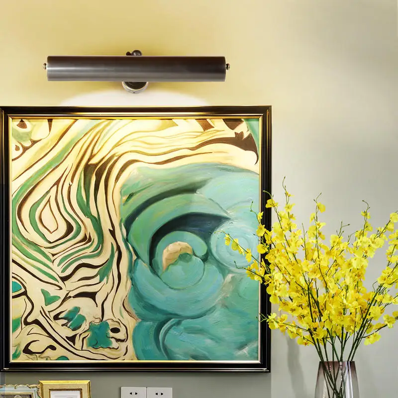 

American style, all copper, mirror headlights fill light walls, oil painting
