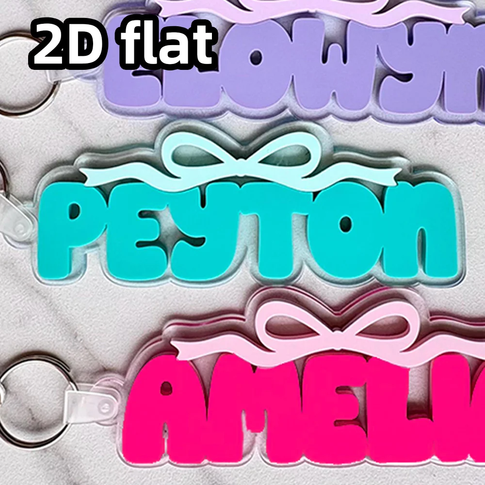 Personalized Coquette Bow Bag Tag Single Item, Cute Name Charm, School Backpack Tag, Preschool Keychain Gift for Girls