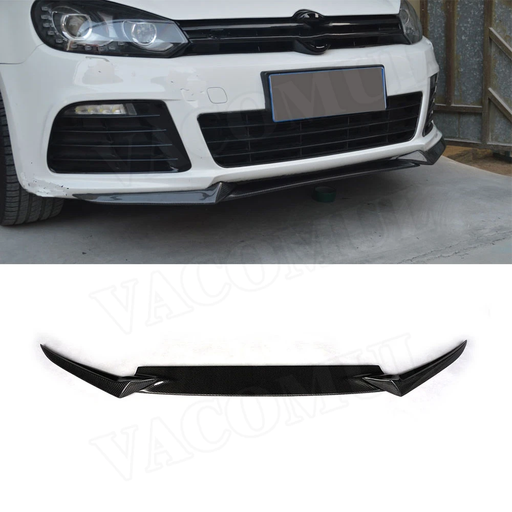 

VACOMUL 3PCS Carbon Fiber Car Front Bumper Lip Spoiler Splitters For Volkswagen VW Golf 6 VI MK6 R20 2010-2013 Head Shovel FRP