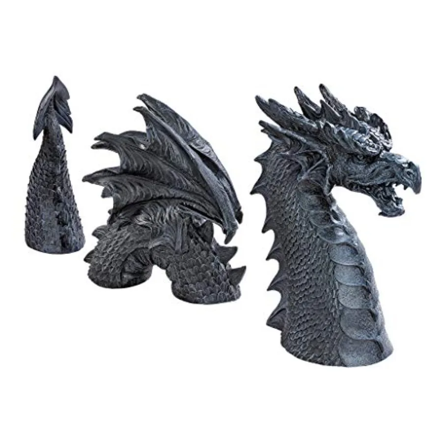 

Castle moat lawn garden statue for outdoor use cast stone resin material gray stone finish weather-resistant and detailed craft