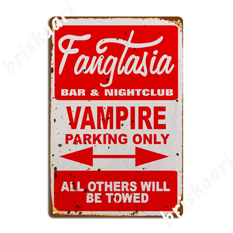 True Blood Fangtasia Vampire Parking Only Metal Sign Mural Painting Wall Mural Mural Designing Tin Sign Poster