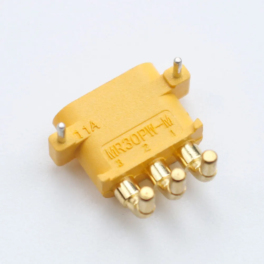 10Pcs/lot Amass MR30PW M-F Male Female Connector Plug PCB 3-PIN 90 Angle Motor ESC plug for Lipo Battery RC Multicopter Airplane