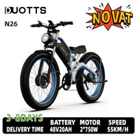 DUOTTS N26 Electric Bicycle 750W*2 Dual Brushless Motor 48V20AH Battery E-bike 26*4.0 Inch Wide Tire Adult Electric Bicycle