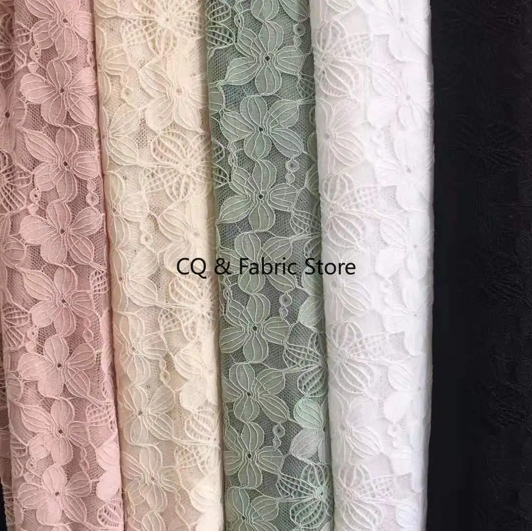 

Lace Fabric For Sewing Clothing Underwear Dresses Skirts Elasticity Stretch Hollow Camisole 5 Colors By the yard