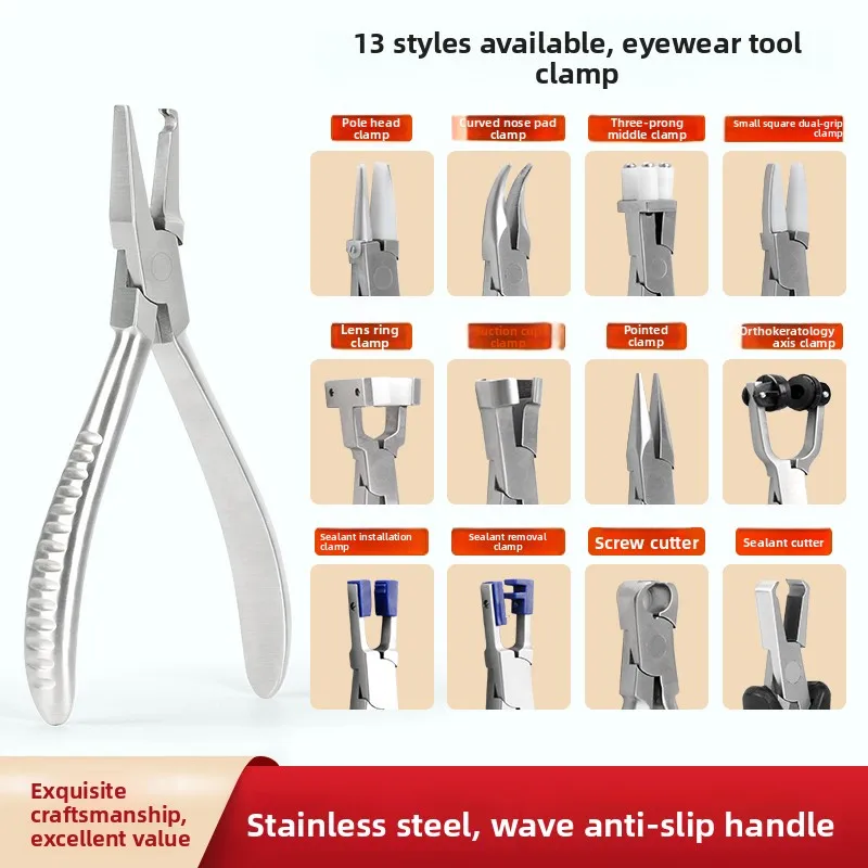 

Eyeglass Repairing Tool Pliers Frame Adjusent Nose Pad Clamp Optician Tool Kit for Eyewear Maintenance And Care