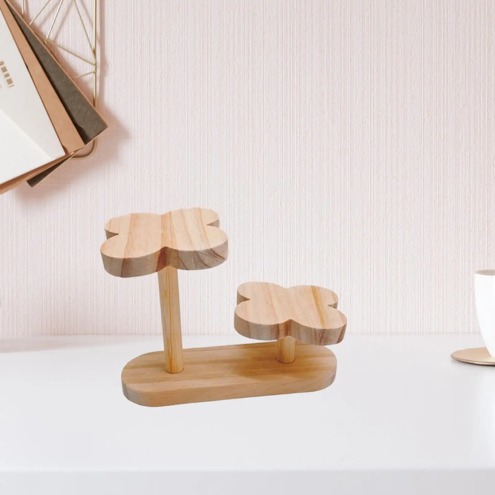 

Rectangular Wooden Display Stand Multi-function Shelf Decorative Holder for Mini Planters Crafts Collectibles