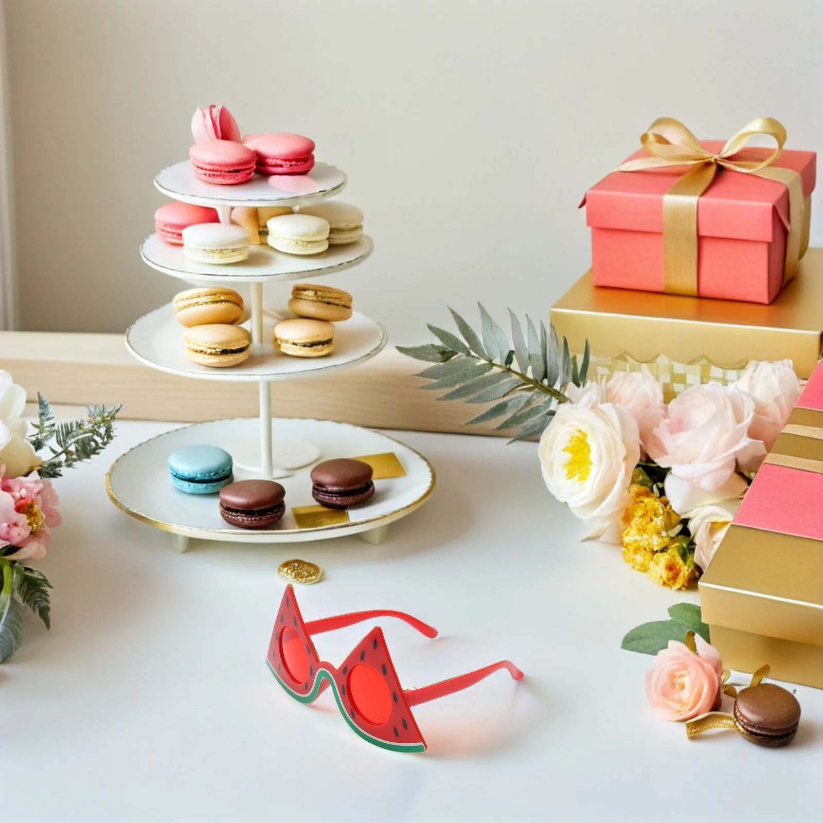 2 stücke Party Dekoration Gläser Wassermelone Geformt Spaß Brillen Für Kinder Geburtstag Sommer Strand Photo Booth Requisiten Hawaiian Thema