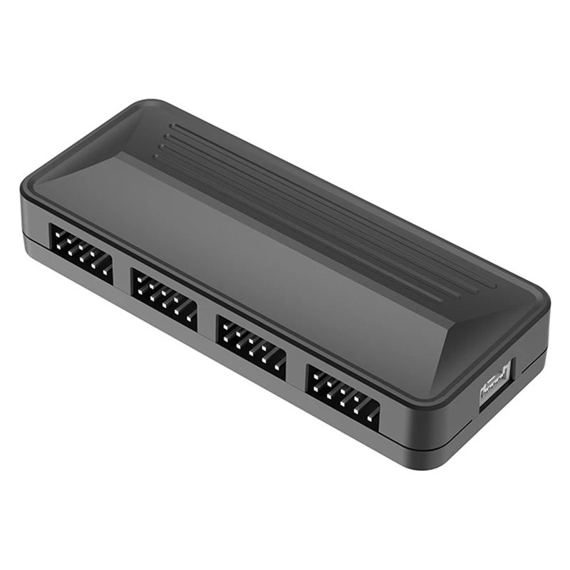 ABJG-PC Case Fan Splitter Hub For Desktop RGB Computer USB 2.0 Independent SATA Power Supply 4-Pin To 9-Pin Compatible Design