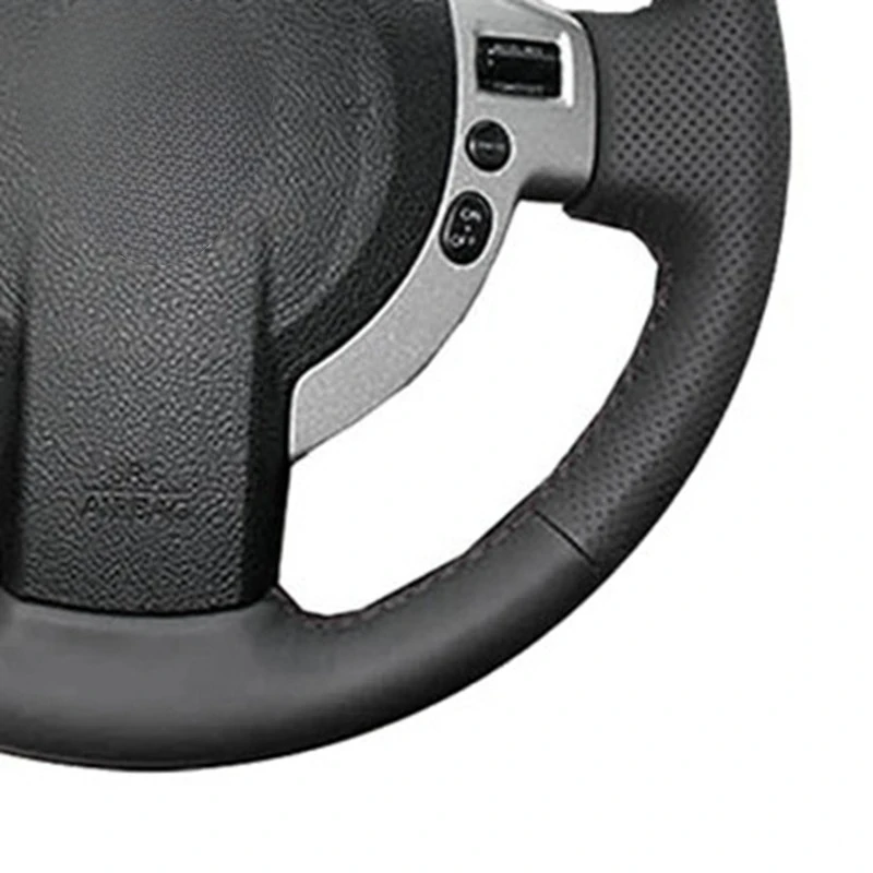 Non-Slip Soft Genuine Leather Braid Car Steering Wheel Cover For Nissan QASHQAI X-Trail Nissan NV200 Rogue Car Accessories