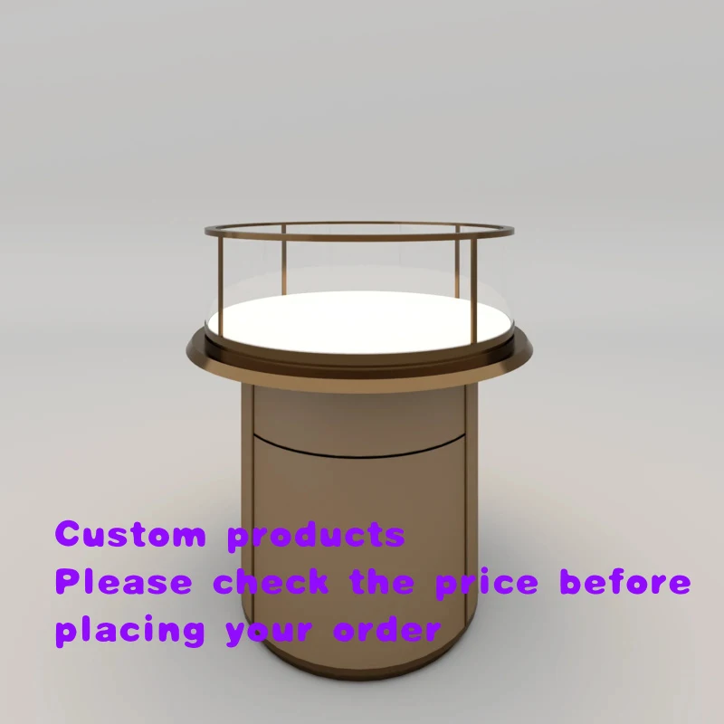 

custom.Bespoke Modern Luxury Jewelry Showcase Tempered Glass Metal Frame Retail Furniture Featuring LED
